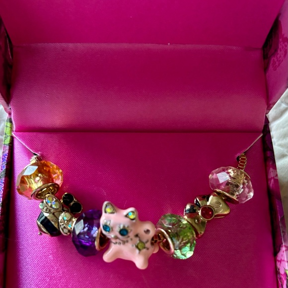 NWT Vintage Betsey Johnson Cat Jeweled Necklace - Picture 2 of 3